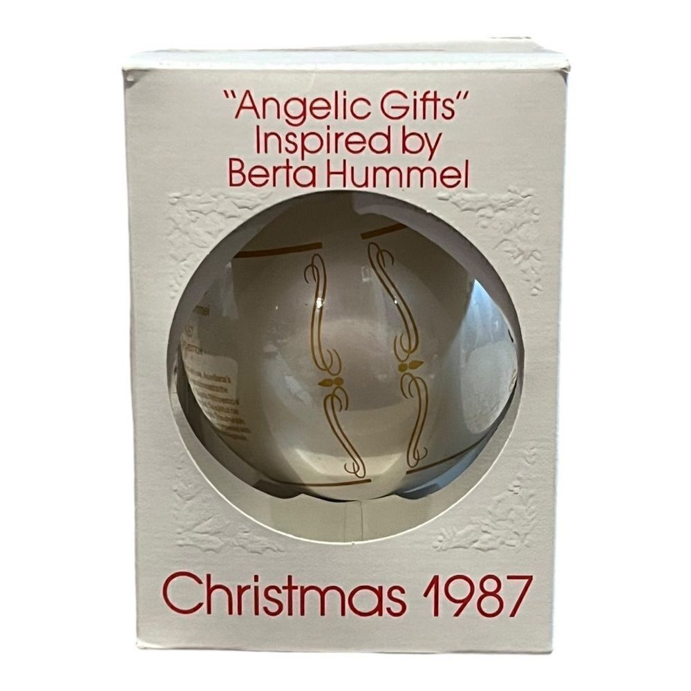 Schmid Berta Hummel Angelic Gifts 1987 Christmas Glass Ornament W Box - Picture 4 of 7